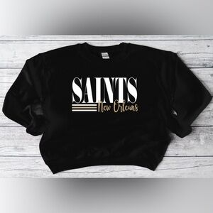 Saints striped crewneck - black